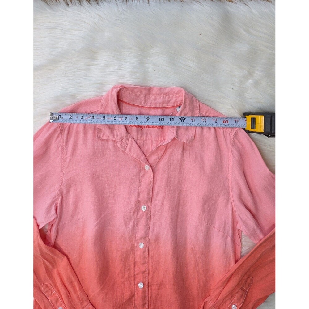Tommy Bahama Men’s Linen Shirt Pink Long Sleeve Button Down Medium - Picture 4 of 12